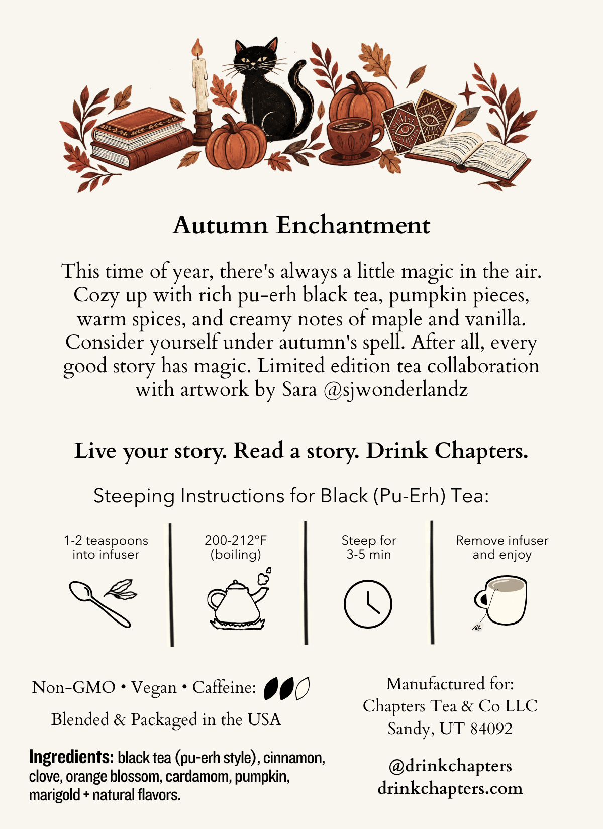Autumn Enchantment (Creamy Pumpkin, Maple & Vanilla Spiced Tea) 2oz